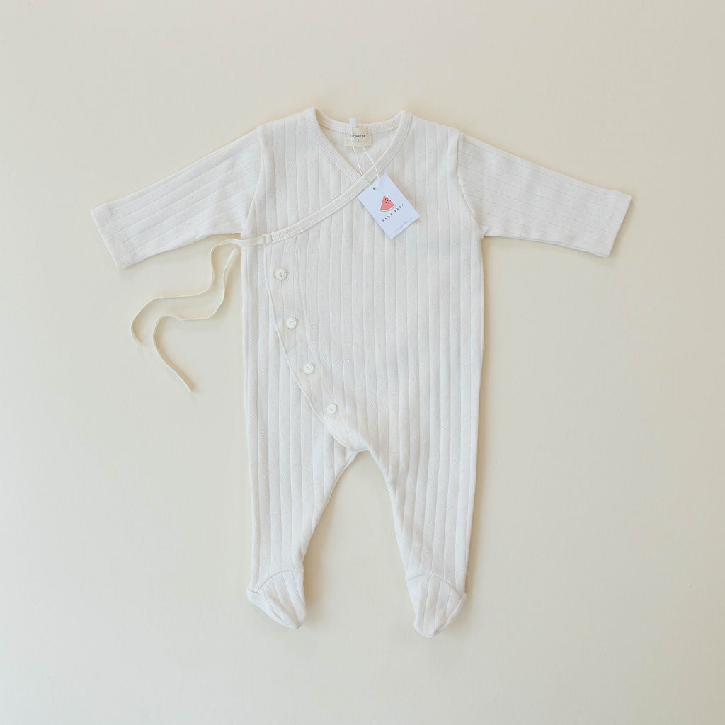 Jeje Pointelle Onesie - White