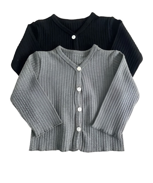 Rib Cardigan - Grey