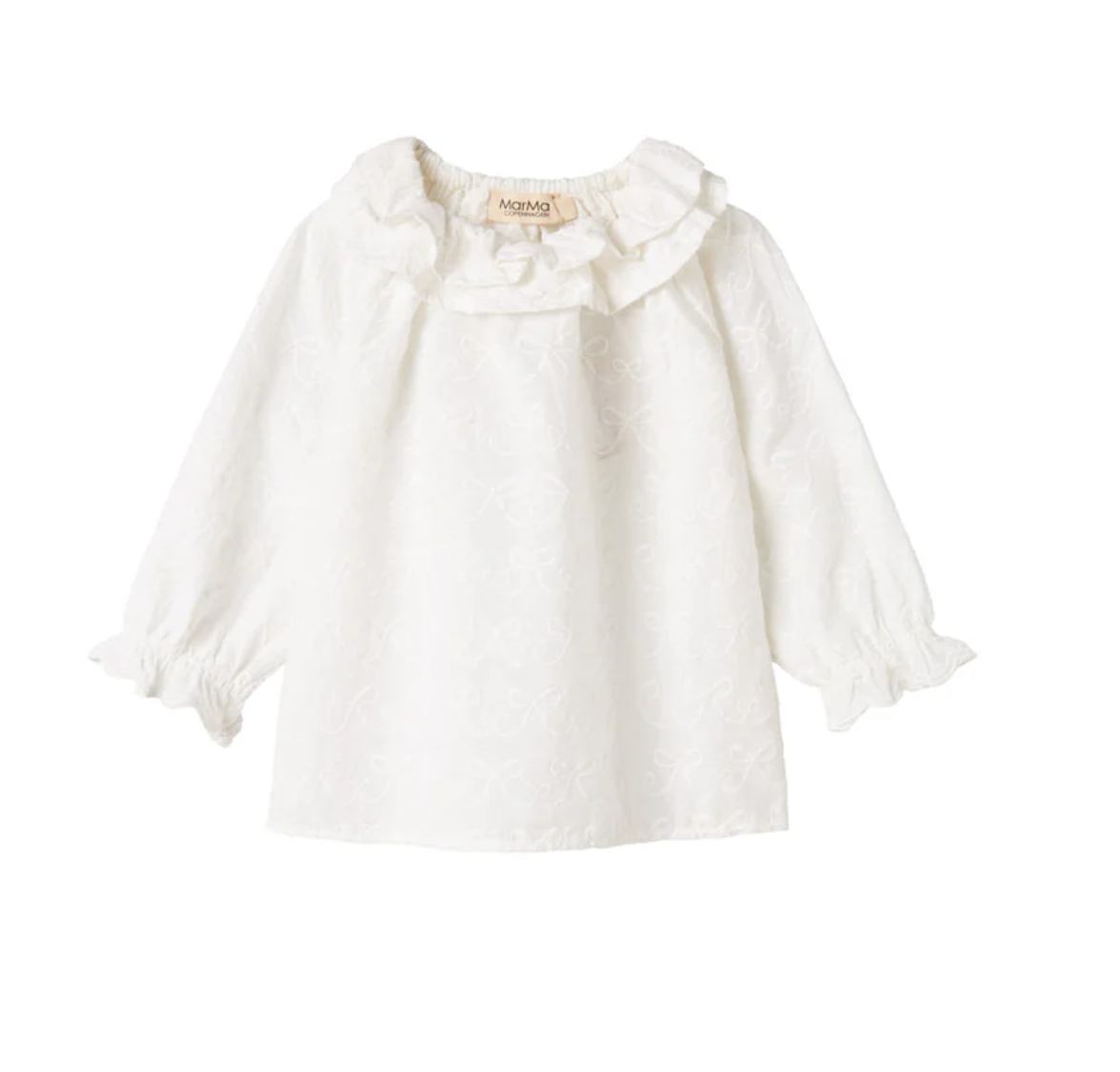 marmar copenhagen baby girl blouse - white bows 'tonello'