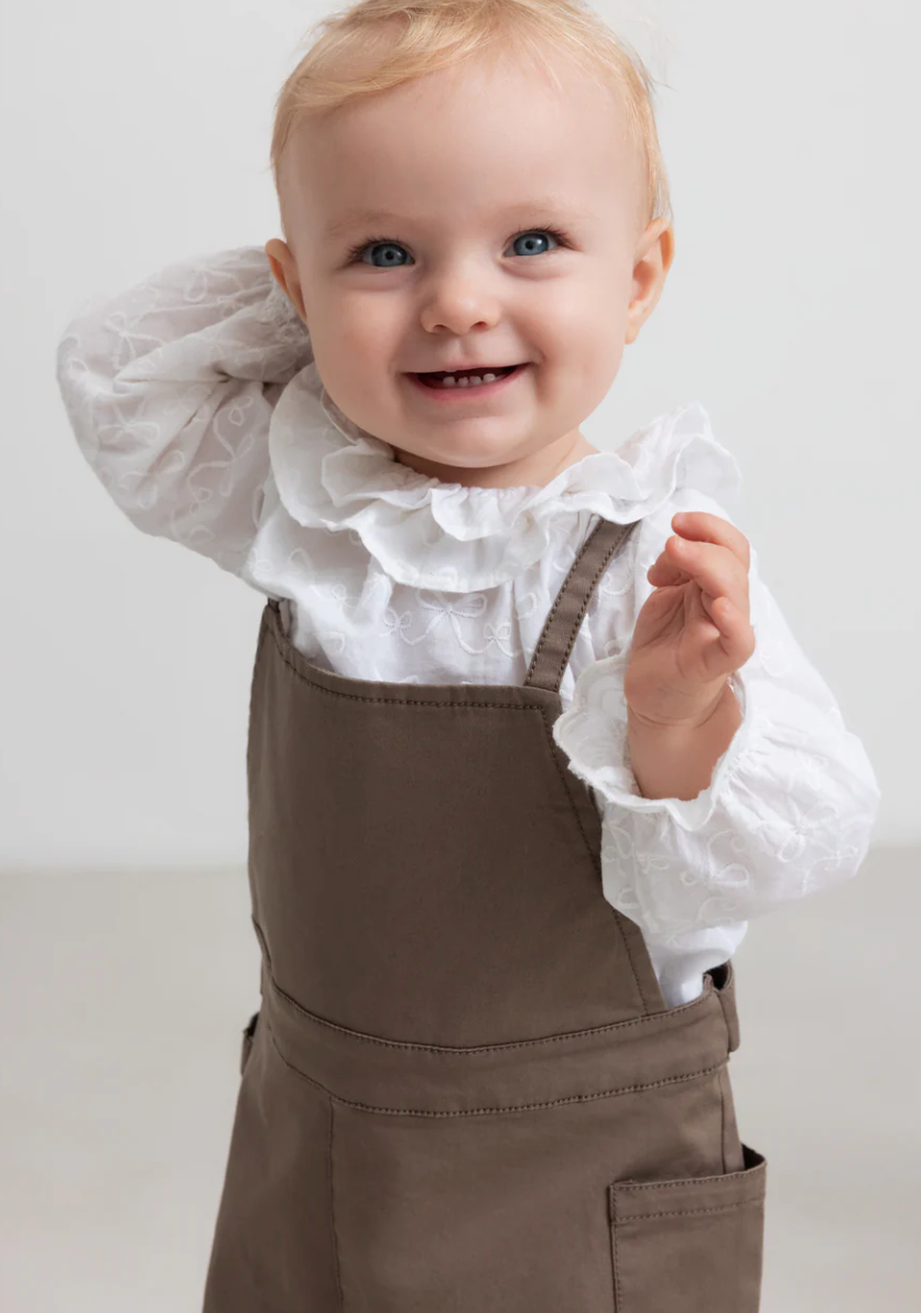 marmar copenhagen baby girl blouse - white bows 'tonello'