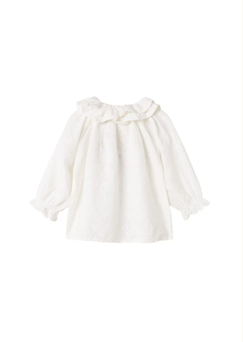 marmar copenhagen baby girl blouse - white bows 'tonello'