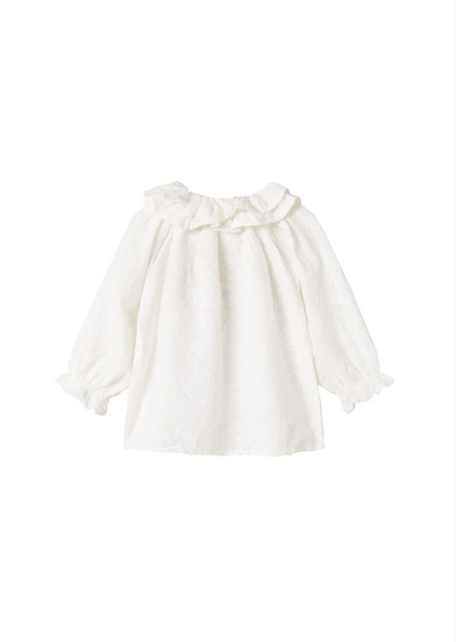 marmar copenhagen baby girl blouse - white bows 'tonello'
