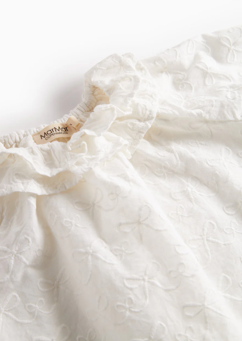 marmar copenhagen baby girl blouse - white bows 'tonello'