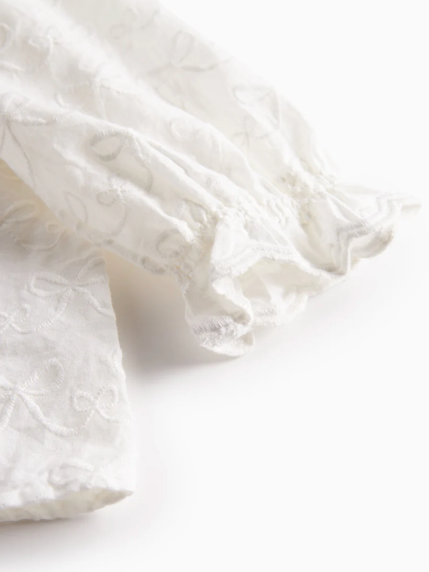 marmar copenhagen baby girl blouse - white bows 'tonello'