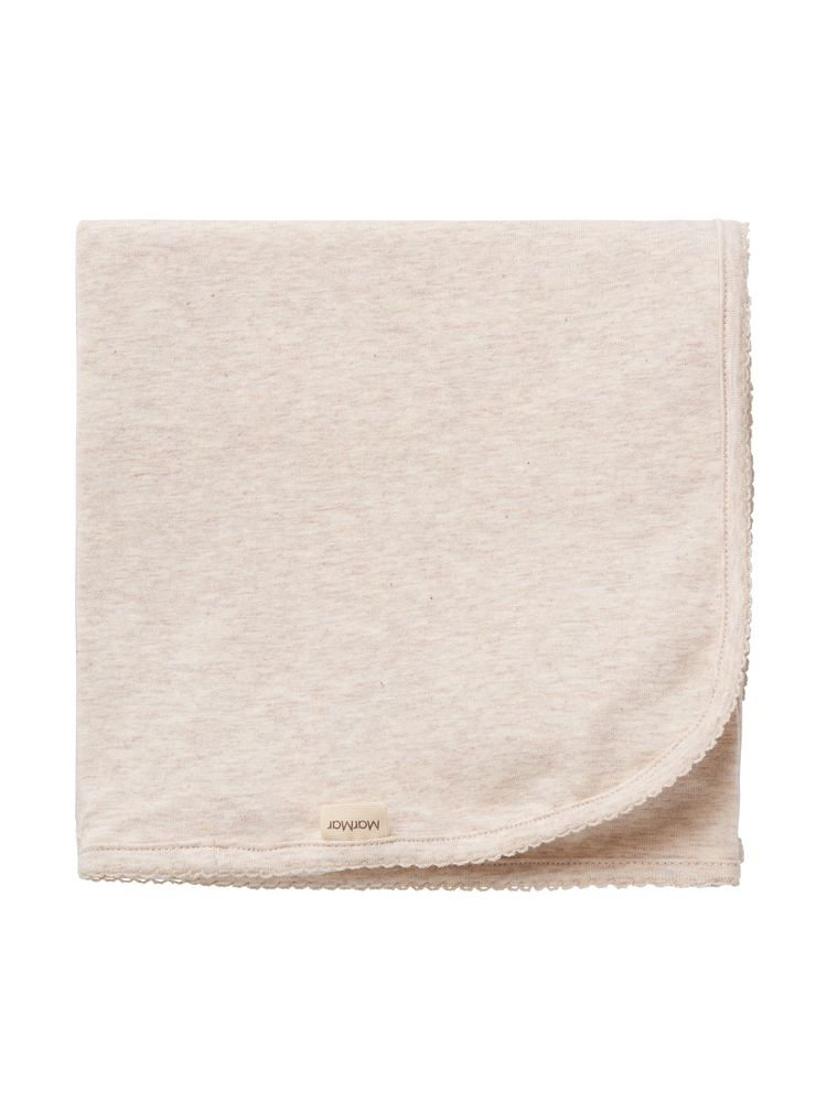 baby blanket - soft beige 'alida' w. picot stitches - marmar copenhagen - MarMar Copenhagen - Blanket