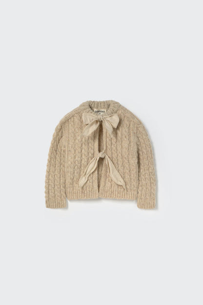 baby cable knit cardigan - stone 'martinique' - cozmo - My Little Cozmo - 
