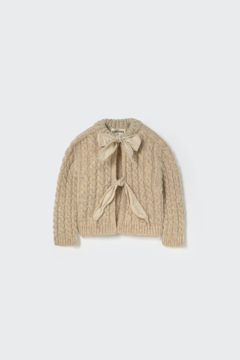 baby cable knit cardigan - stone 'martinique' - cozmo - My Little Cozmo - 