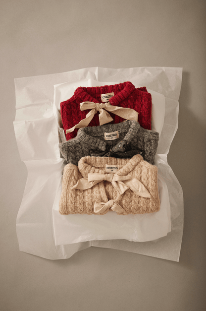 baby cable knit cardigan - stone 'martinique' - cozmo - My Little Cozmo - 