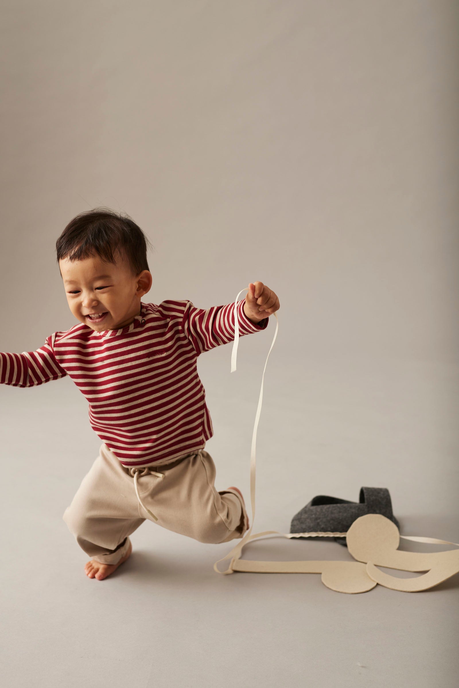 baby cotton peach twill pants - stone 'borneo' - cozmo - My Little Cozmo - 