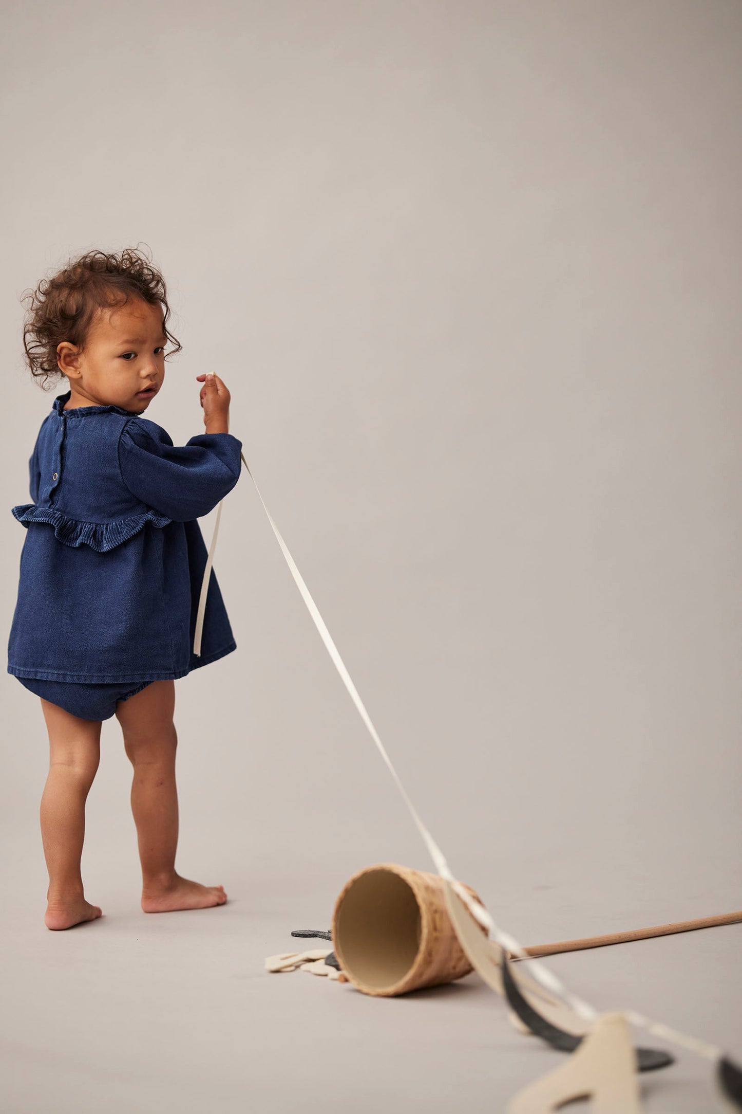 baby dobby denim dress - 'praia ' - cozmo - My Little Cozmo - 