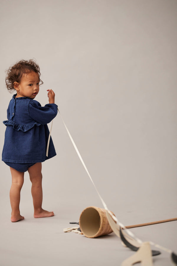 baby dobby denim dress - 'praia ' - cozmo - My Little Cozmo - 