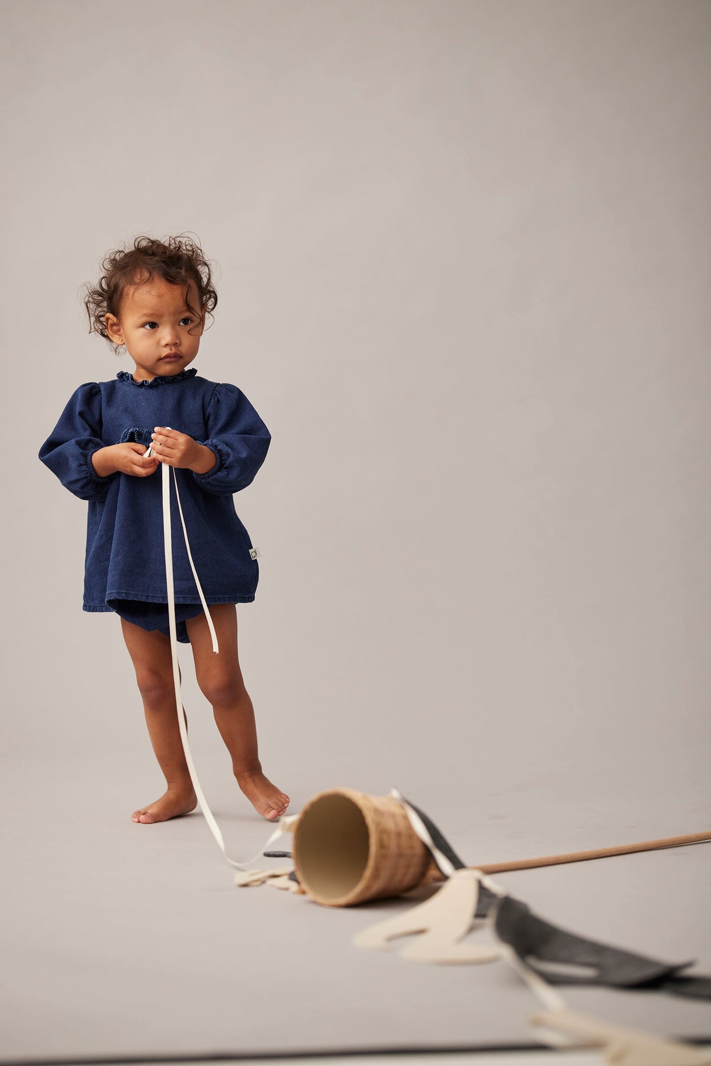baby dobby denim dress - 'praia ' - cozmo - My Little Cozmo - 