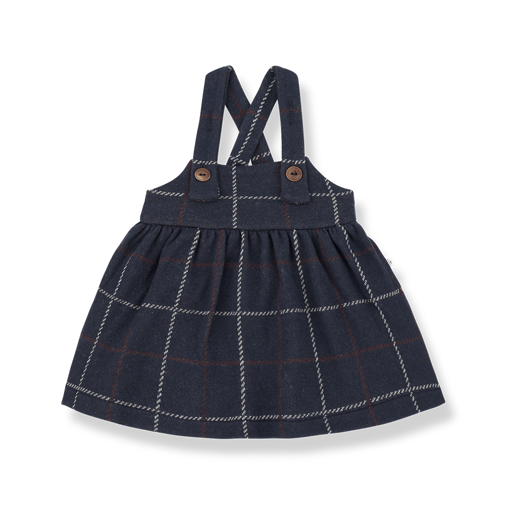 baby plaid navy overall skirt dress - 'nina' by +1 in the family - +1 in the family - Dress