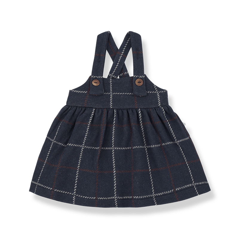 baby plaid navy overall skirt dress - 'nina' by +1 in the family - +1 in the family - Dress