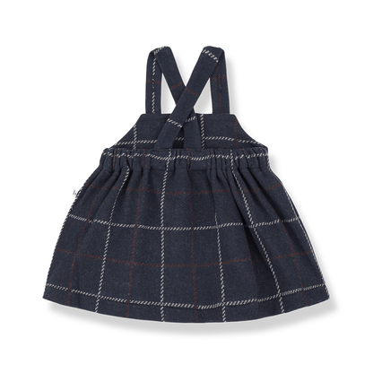 baby plaid navy overall skirt dress - 'nina' by +1 in the family - +1 in the family - Dress