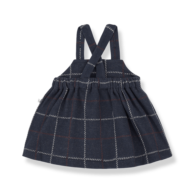 baby plaid navy overall skirt dress - 'nina' by +1 in the family - +1 in the family - Dress