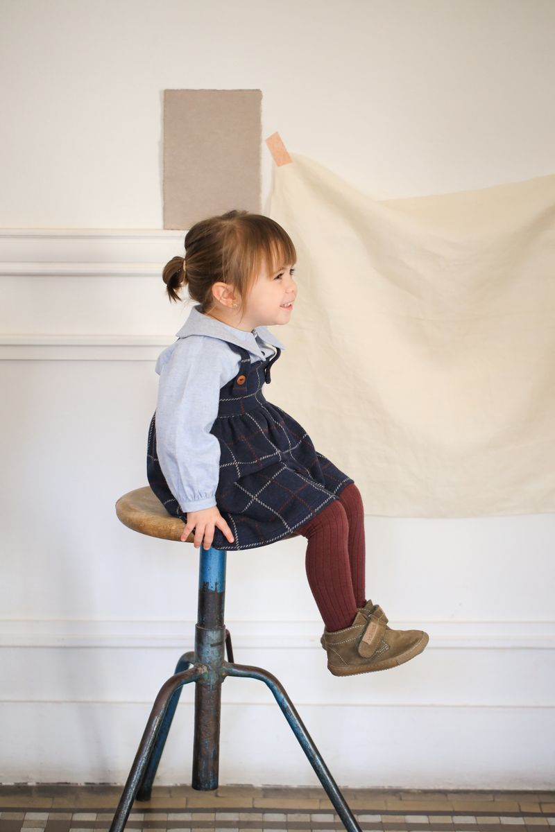 baby plaid navy overall skirt dress - 'nina' by +1 in the family - +1 in the family - Dress
