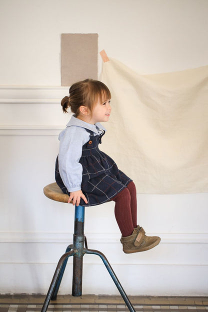 baby plaid navy overall skirt dress - 'nina' by +1 in the family - +1 in the family - Dress