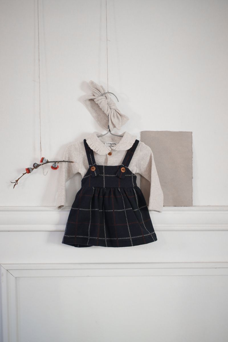 baby plaid navy overall skirt dress - 'nina' by +1 in the family - +1 in the family - Dress