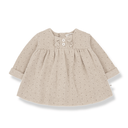 beige longsleeve knitted dot dress - 'claire' by +1 in the family - +1 in the family - Dress