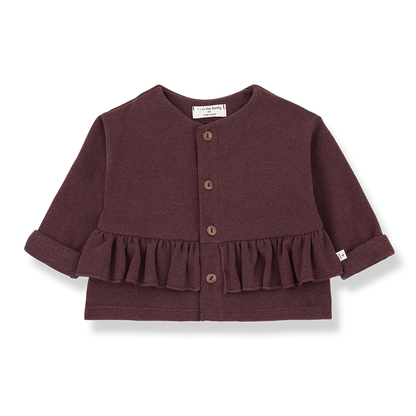 burgundy melanzana girly knit jacket - 'vanessa' by +1 in the family - +1 in the family - Sweater + Jacket