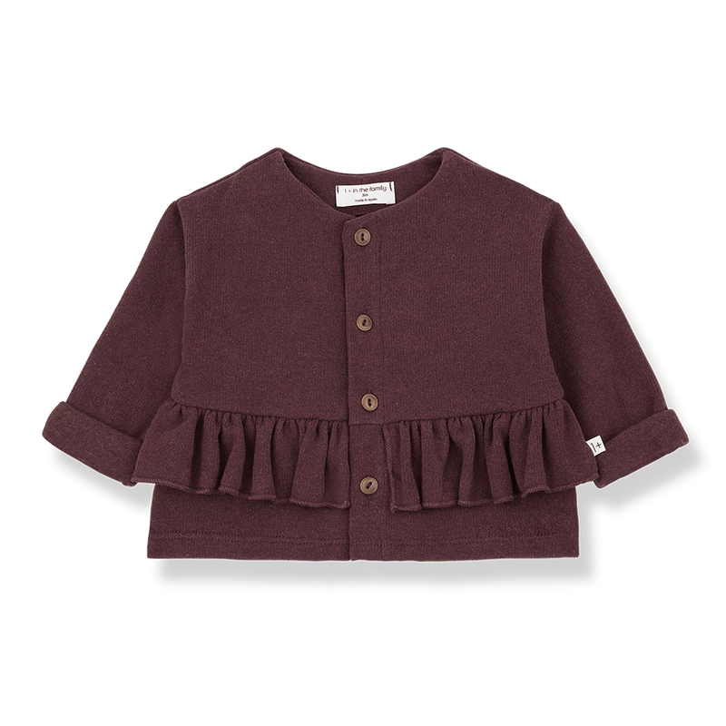burgundy melanzana girly knit jacket - 'vanessa' by +1 in the family - +1 in the family - Sweater + Jacket