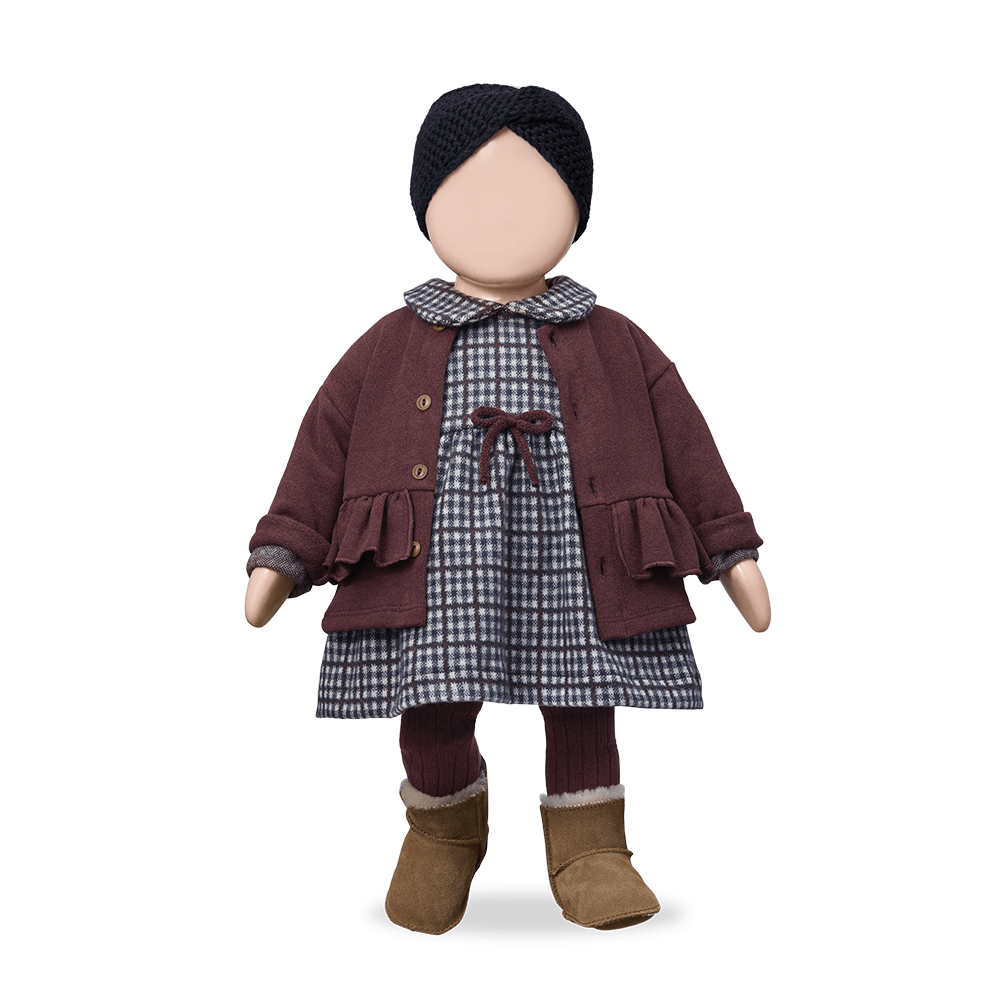 burgundy melanzana girly knit jacket - 'vanessa' by +1 in the family - +1 in the family - Sweater + Jacket
