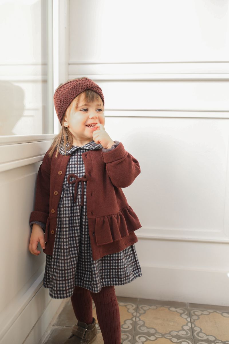 burgundy melanzana girly knit jacket - 'vanessa' by +1 in the family - +1 in the family - Sweater + Jacket