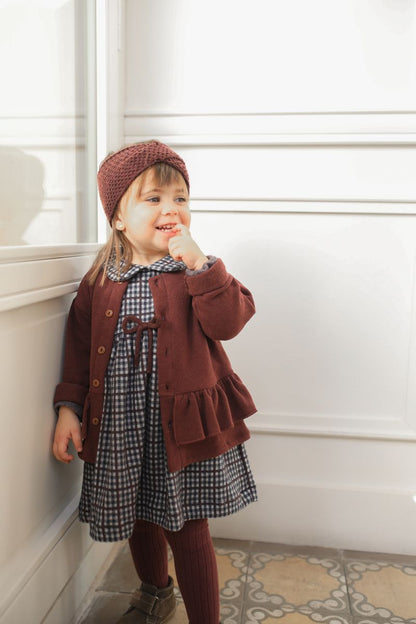 burgundy melanzana girly knit jacket - 'vanessa' by +1 in the family - +1 in the family - Sweater + Jacket