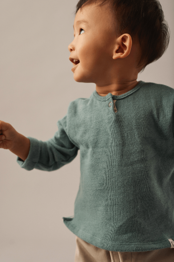 cozmo longsleeve - artic blue cotton knit 'remo' - My Little Cozmo - Long - sleeve