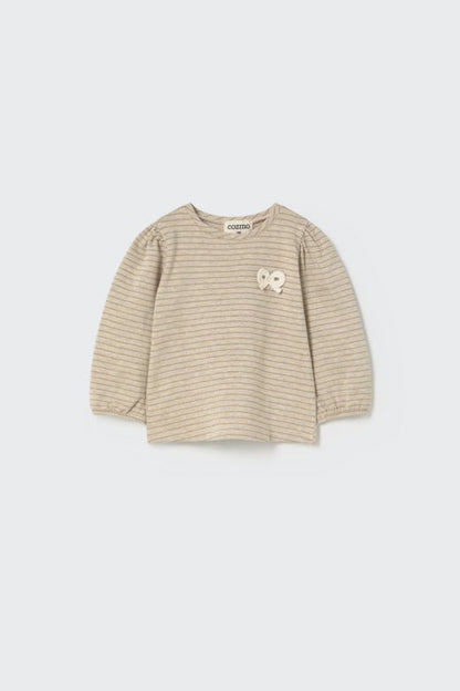 cozmo tee - striped champagne longsleeve 'florencia' - My Little Cozmo - Long - sleeve