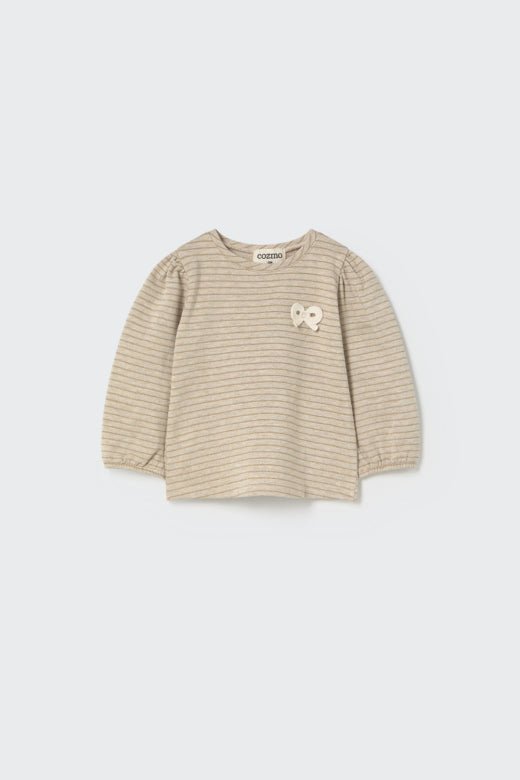 cozmo tee - striped champagne longsleeve 'florencia' - My Little Cozmo - Long - sleeve