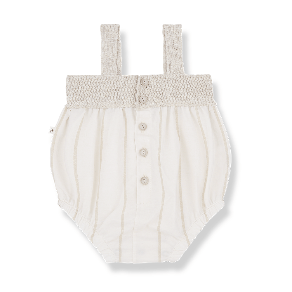 crochet cotton romper - beige 'zeus' - +1 in the family - 