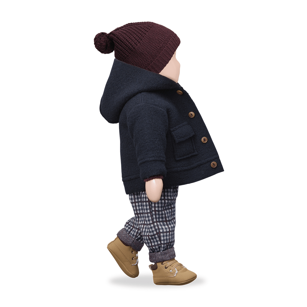 dark blue checkered fleece pants - 'simon' by +1 in the family - +1 in the family - Bottoms