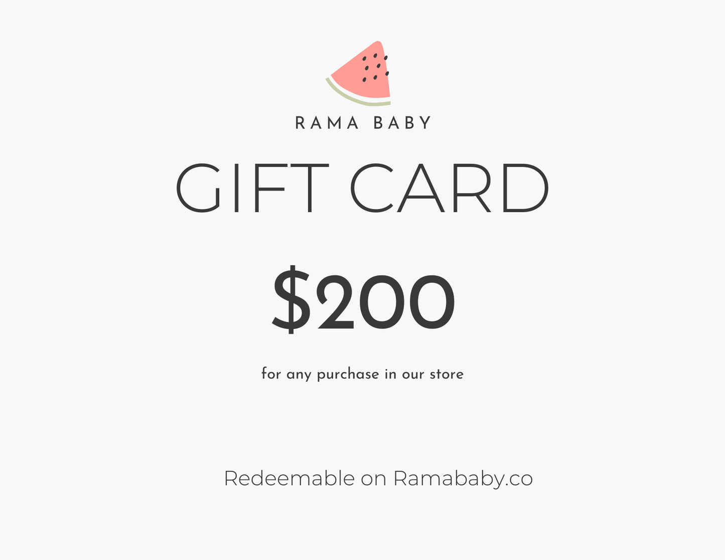 e - Gift Card - Rama Baby - 