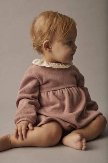 knit long sleeve dress - brushed pink 'florida' - cozmo - My Little Cozmo - Dress