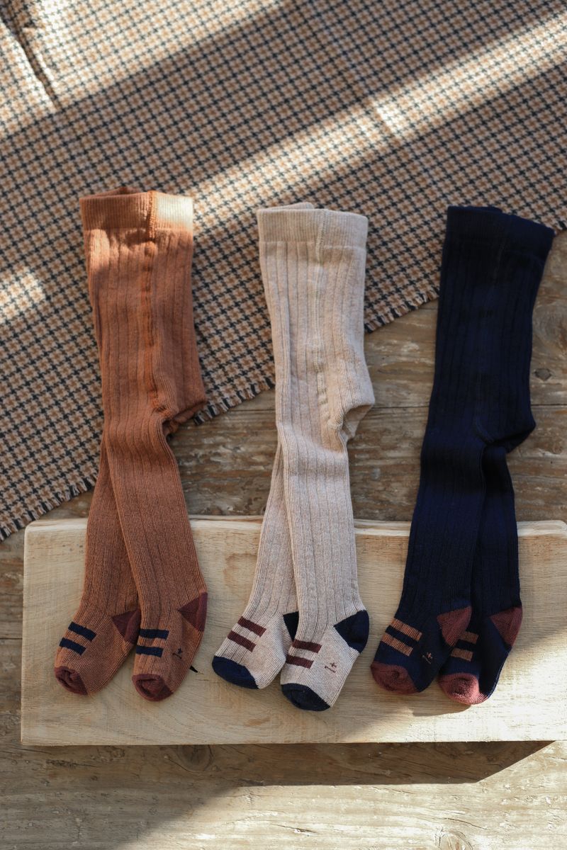 light beige ribbed tights - 'sally' by +1 in the family - +1 in the family - Tights