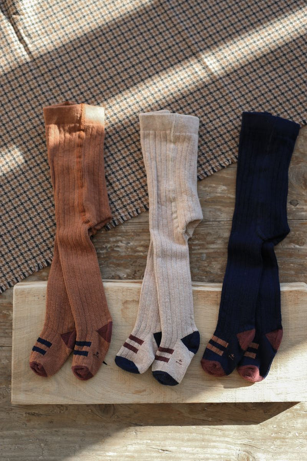 light beige ribbed tights - 'sally' by +1 in the family - +1 in the family - Tights