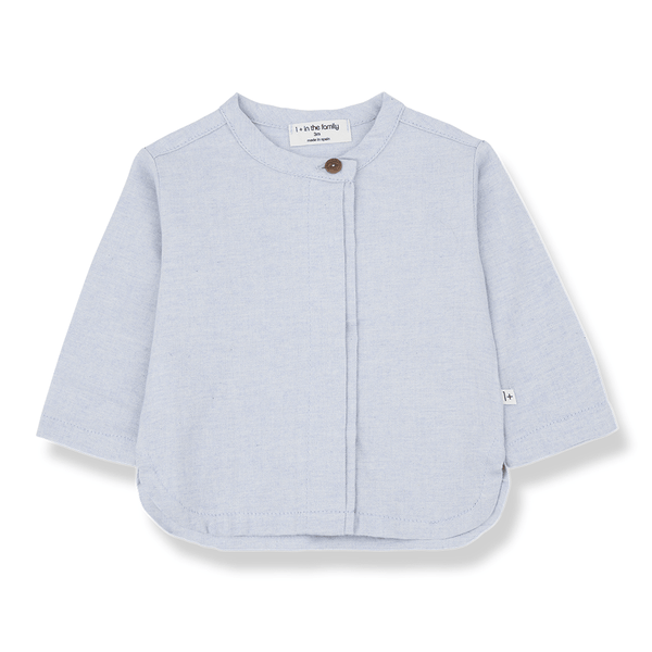 light blue longsleeve mao button down - 'marius' by +1 in the family - +1 in the family - Top