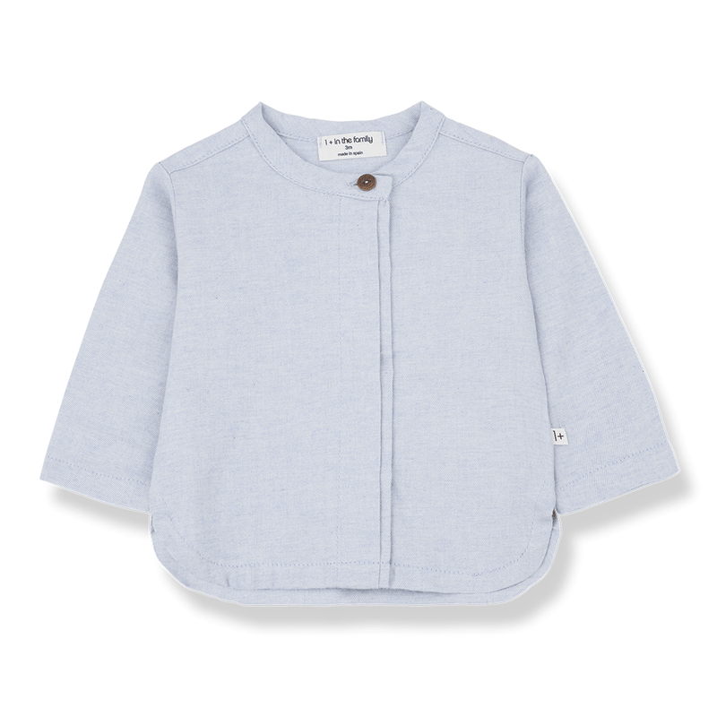 light blue longsleeve mao button down - 'marius' by +1 in the family - +1 in the family - Top