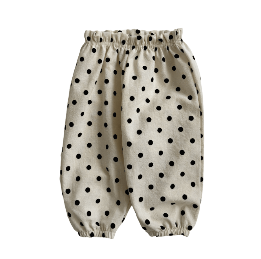 long pants - black & white dots "bongbong" - Aosta - Bottoms