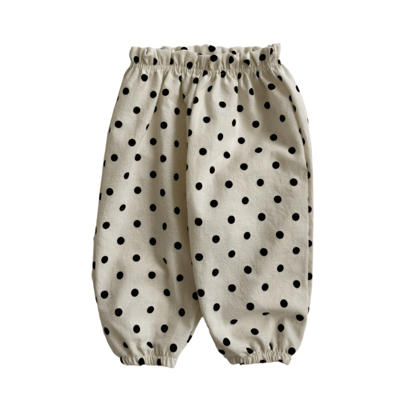 long pants - black & white dots "bongbong" - Aosta - Bottoms