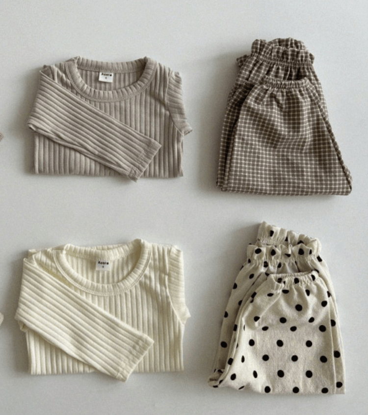 long pants - brown plaid "bongbong" - Aosta - Bottoms