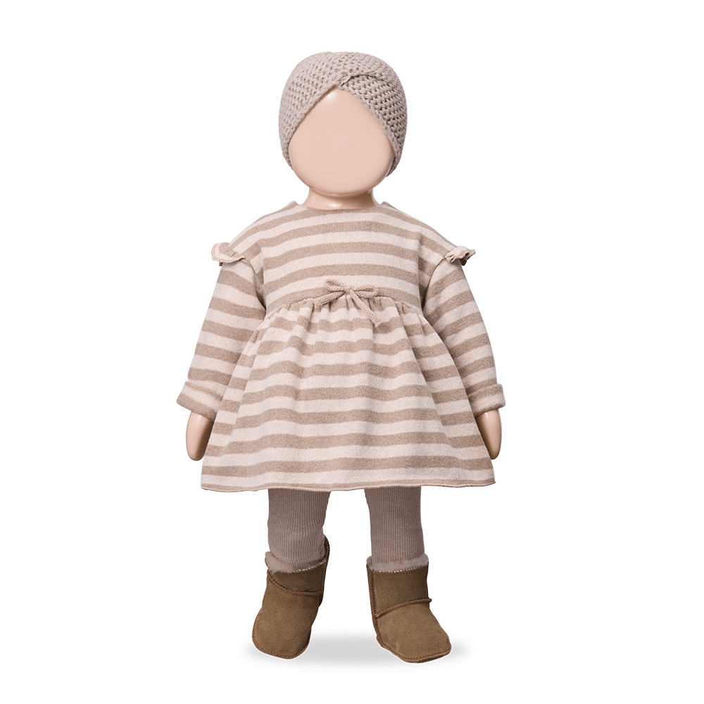 longsleeve nude striped knit dress - 'thea' by +1 in the family - +1 in the family - Dress
