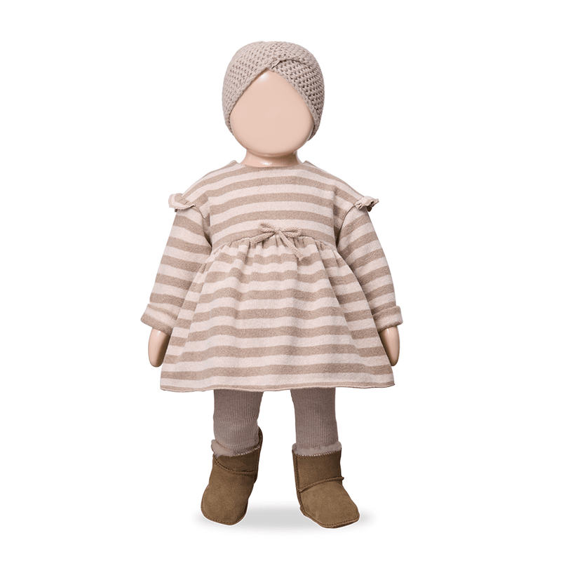 longsleeve nude striped knit dress - 'thea' by +1 in the family - +1 in the family - Dress