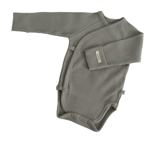 longsleeve ribbed onesie w.caps - daon sage - Peekaboo - One - piece