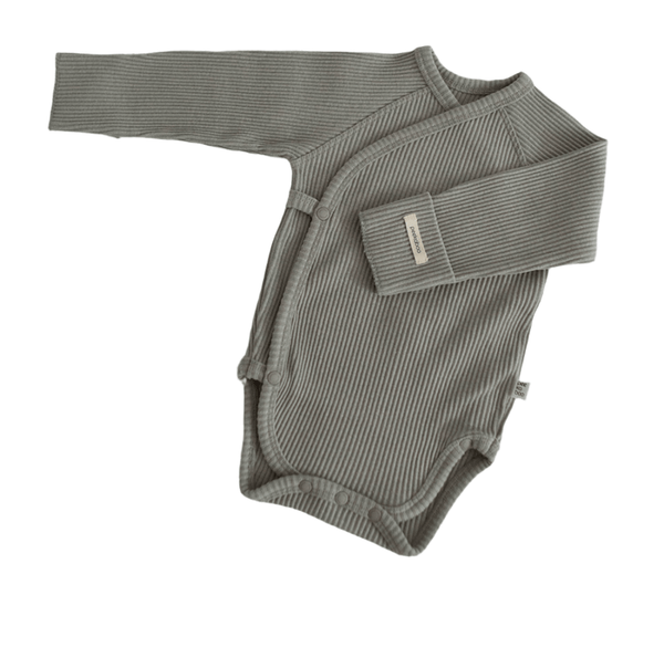 longsleeve ribbed onesie w.caps - daon sage - Peekaboo - One - piece