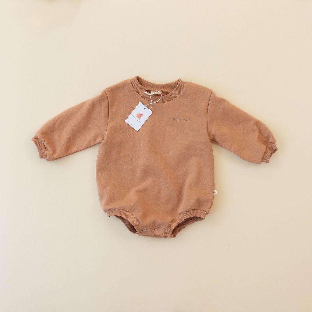 longsleeve rounded collar bodysuit - day coral - The Lala - 