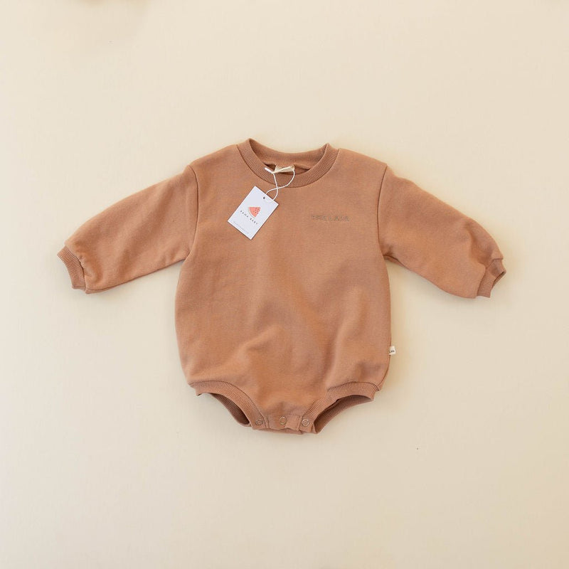 longsleeve rounded collar bodysuit - day coral - The Lala - 