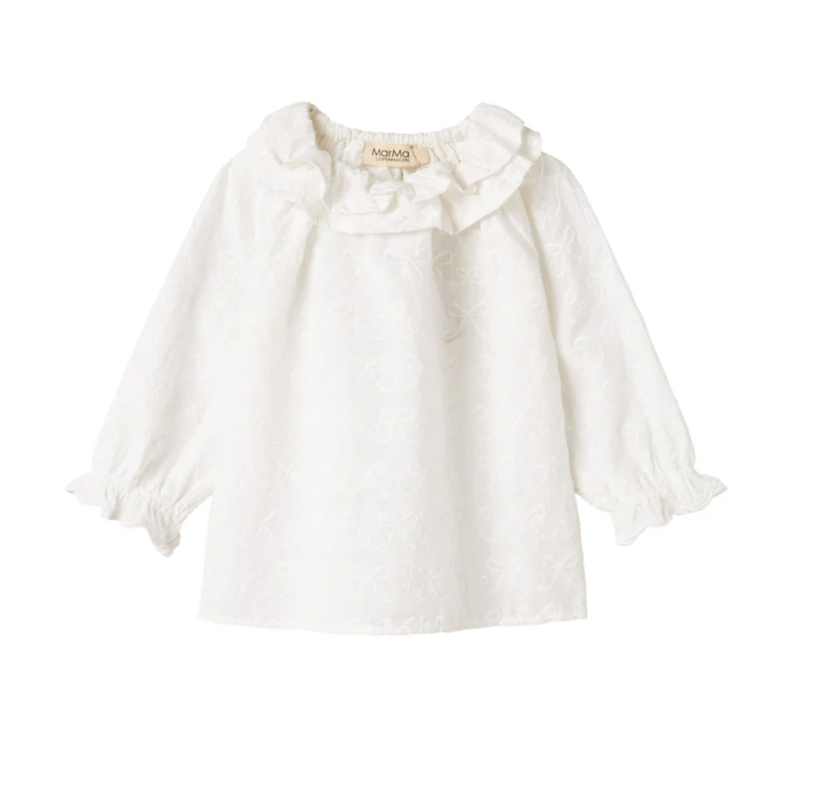 marmar copenhagen baby girl blouse - white bows 'tonello' - MarMar Copenhagen - Blouse